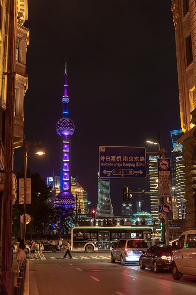 上海外滩夜景扫街风光