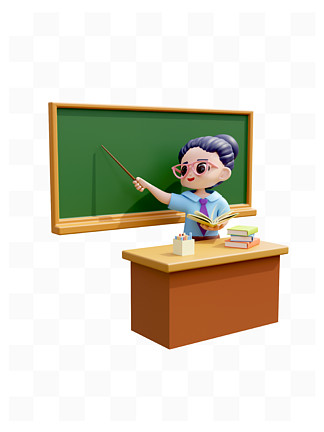 老师讲课教书育人形象展示13181黑板前讲课的物理老师卡通形象211811