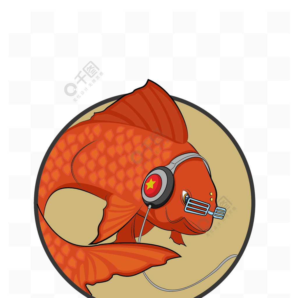 图腾logo标志音乐金鱼