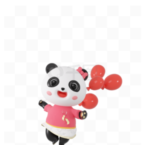 3d立体国庆吉祥物卡通熊猫模型