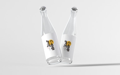 原创简约质感玻璃瓶logo样机