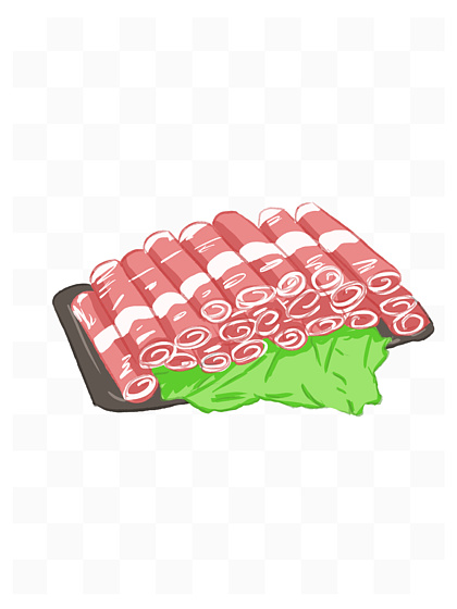 牛肉卷简笔画彩色图片