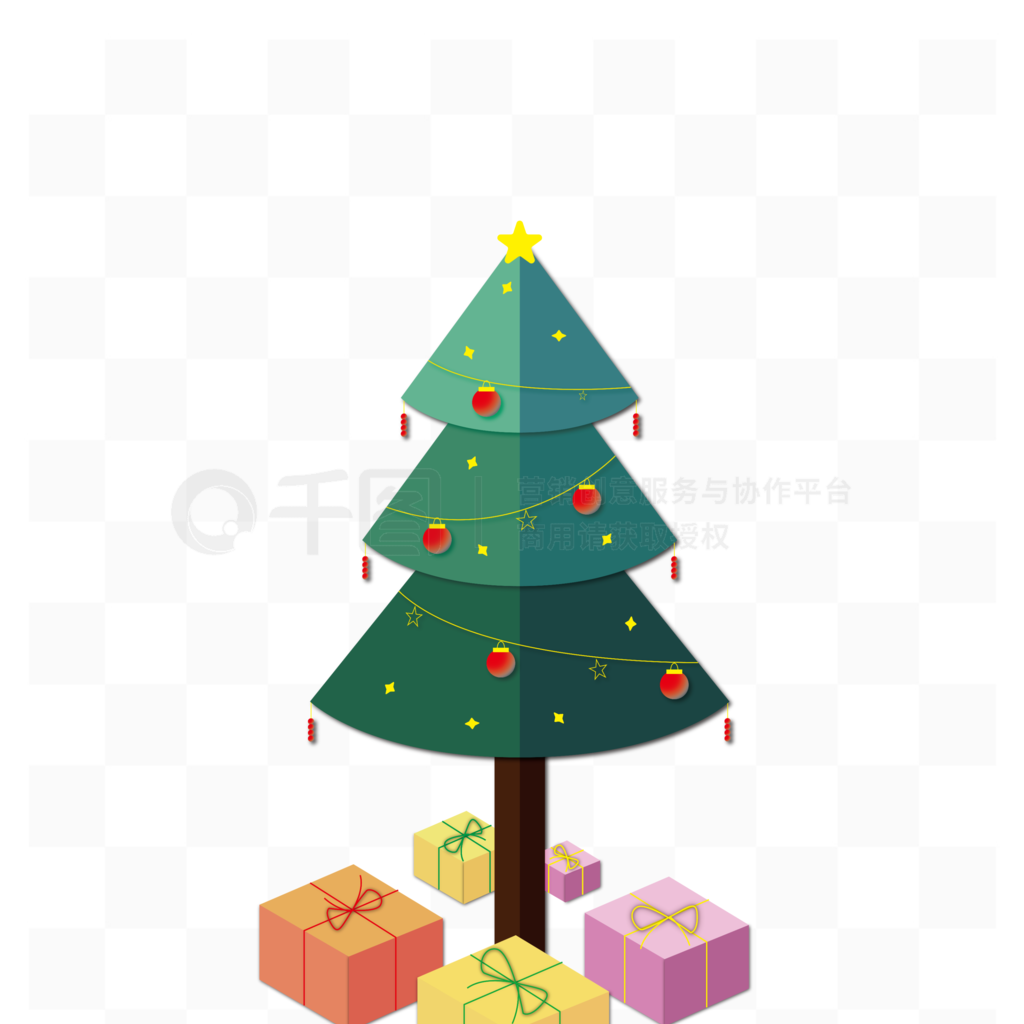 圣诞节圣诞树元素矢量插画