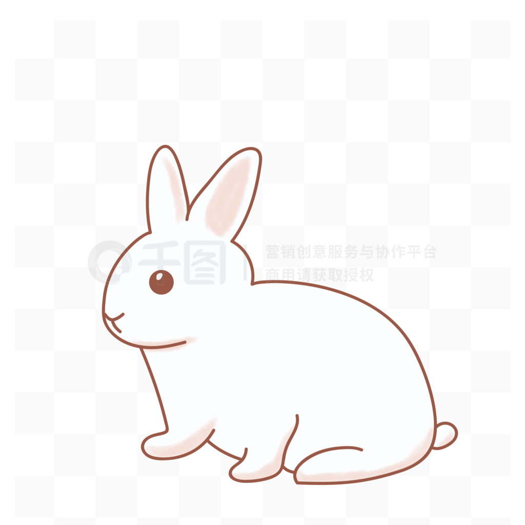 兔子插画2023可爱兔子元素白兔