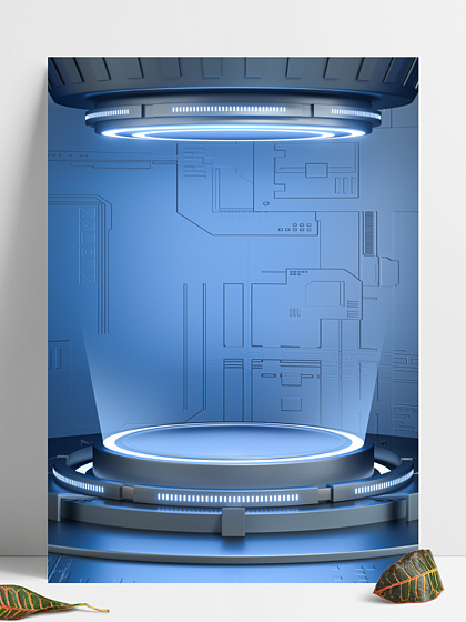 機械科技感展臺底座藍色光感背景1451677261紅色商務科技感線條電商