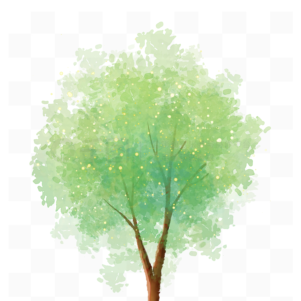 元素春天植树节绿树