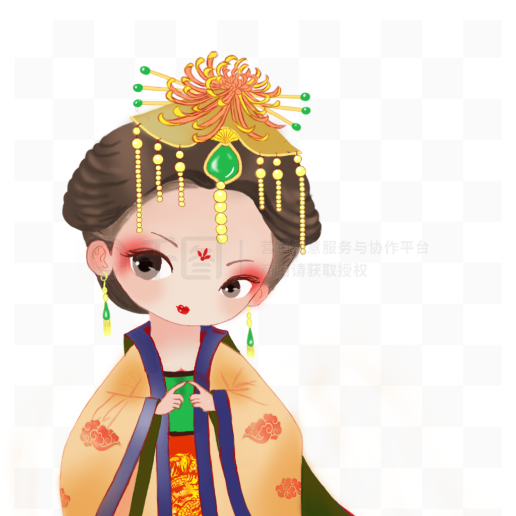 中国风Q版古典皇后人物形象