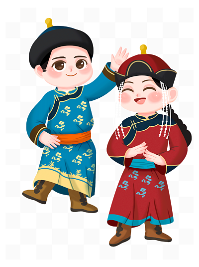 蒙古族服装图片 卡通图片