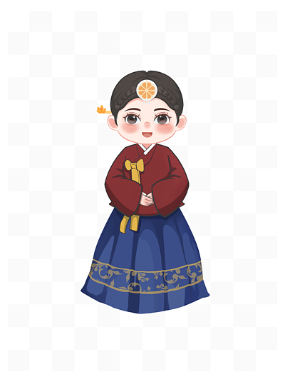 朝鲜族2016518红蓝可爱卡通56民族蒙古族男女元素165237民族人物系列