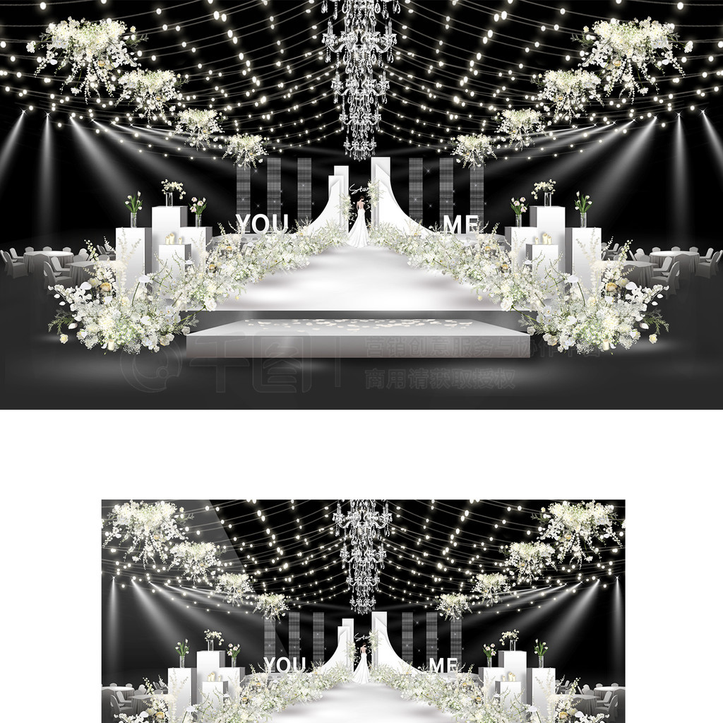 crystal绿色主题室内韩式现场布置图片_效果图_策划价格-找我婚礼