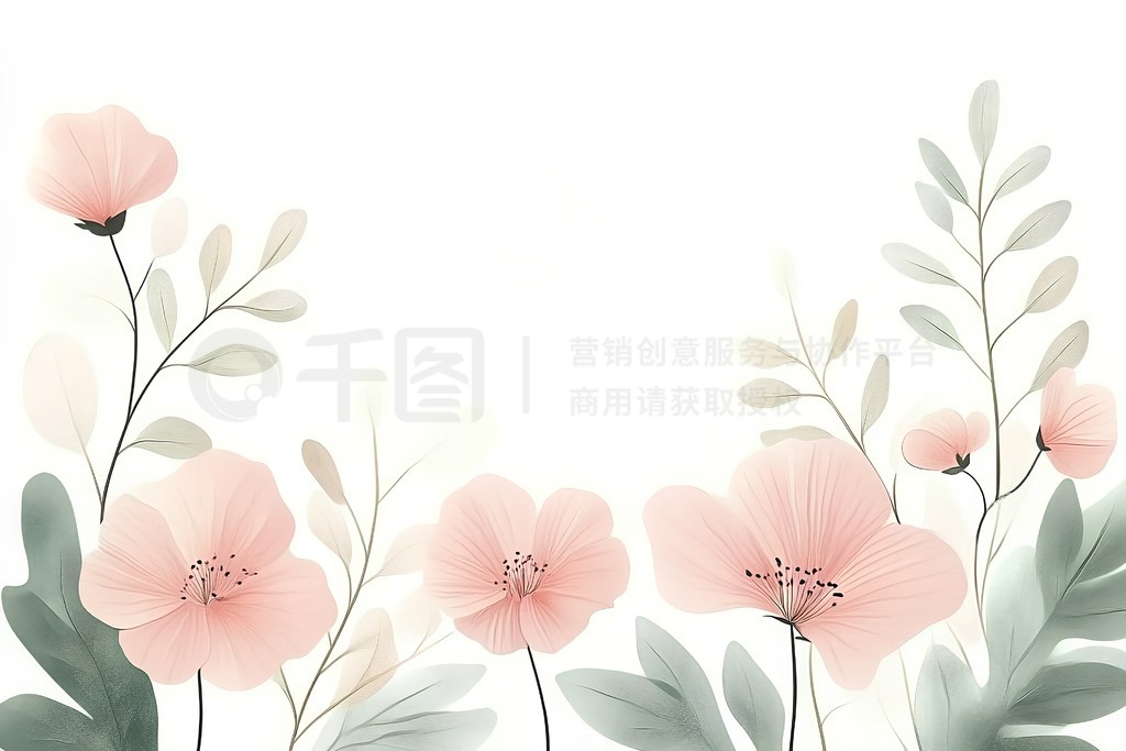 Flower backgroundԼˮʷɫɫҶӲ廭