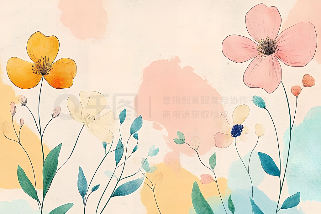 Flower backgroundԼˮʷ绨䵭Ʒɫ̱廭