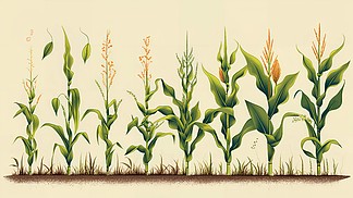 玉米幼苗卡通图片
