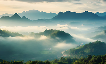 高山云雾 背景图图片