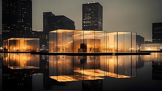 建筑科技感大楼外景商业摩天大楼的外景ai图片免费下载