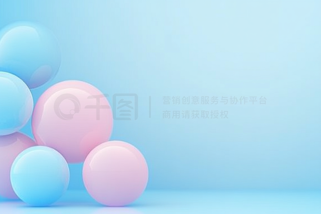 3D pink and blue balls on a blue backgroundԼ3DȾ廭