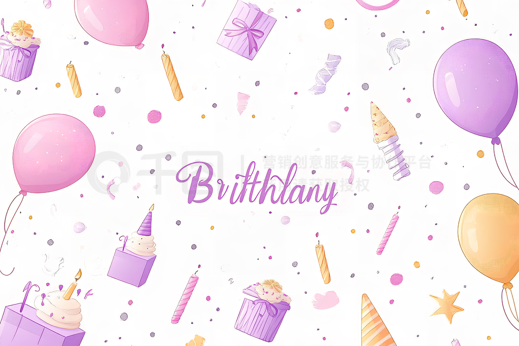 Birthday backgroundͨɫɫɶ򵰸廭