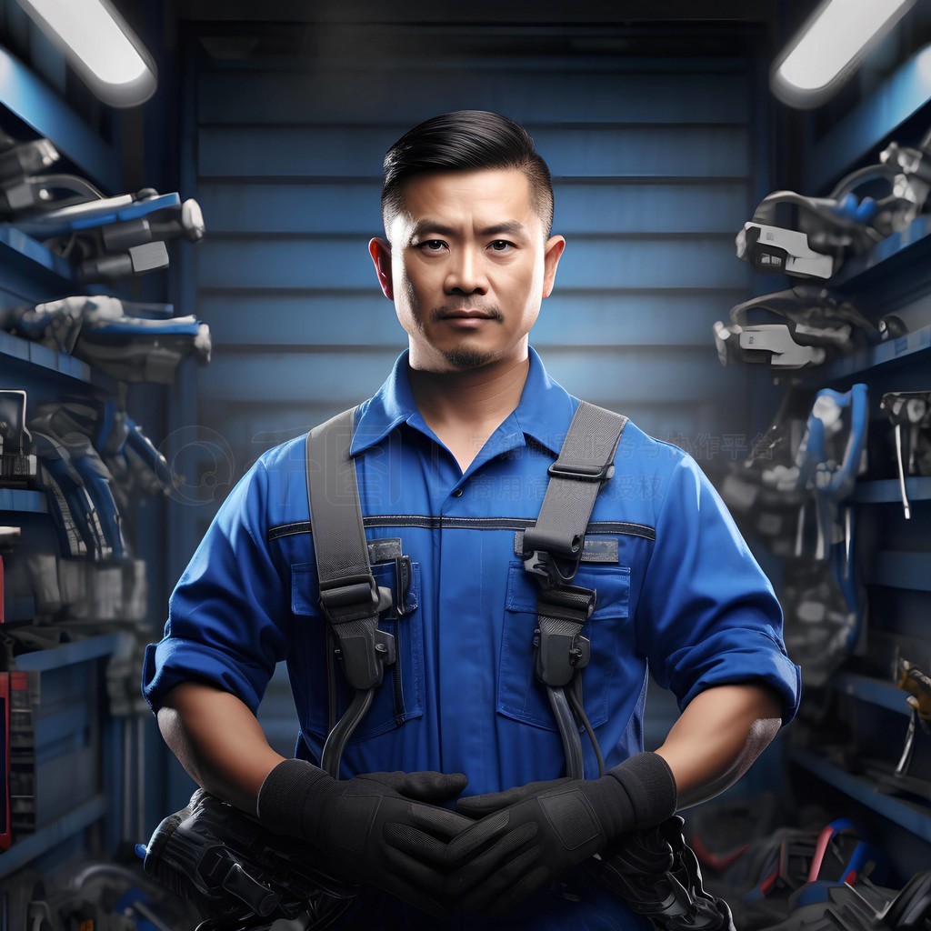 中国男性工人工程师职业人像摄影图