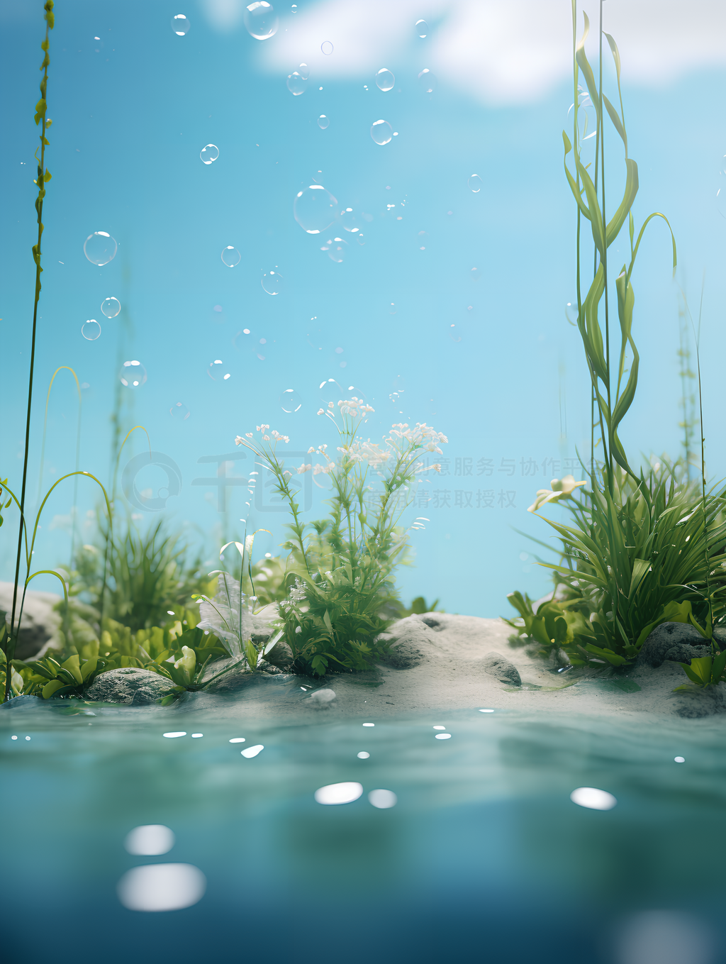 Water and aquatic plants under the blue sky̲Ʒ