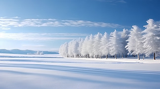 冬天小雪大雪雪地自然风景图片