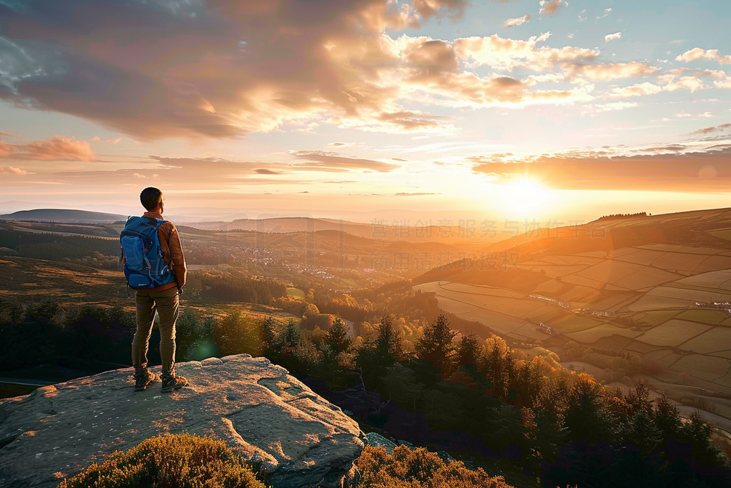 hiker looking out at sunset - view ȥåեȤȻȻοʯɽдʵ羰Ƭ