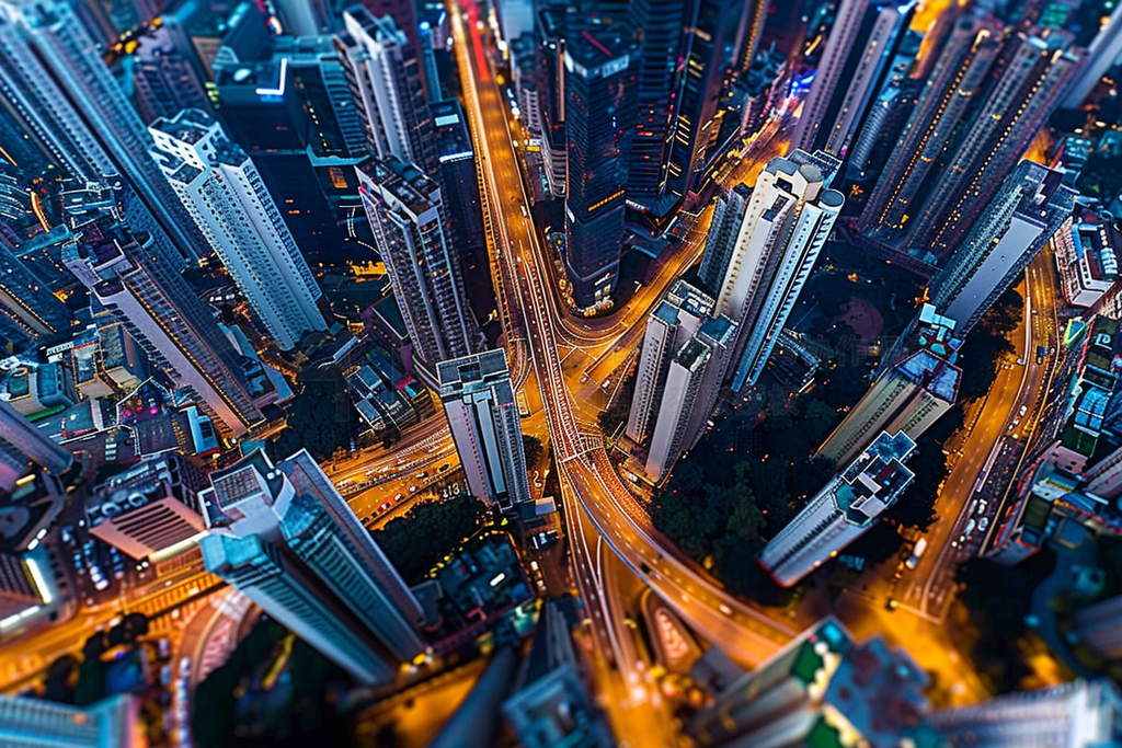 hong kong aerial scene in night, with road and traffic - city ȥåեȤȻִзбλӰҹ¥õ·