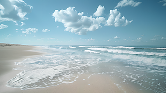 沙滩夏日风景摄影图