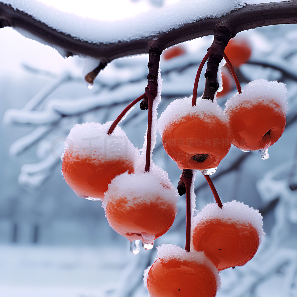 白色冬景树红果雪图片素材-编号13288219-图行天下