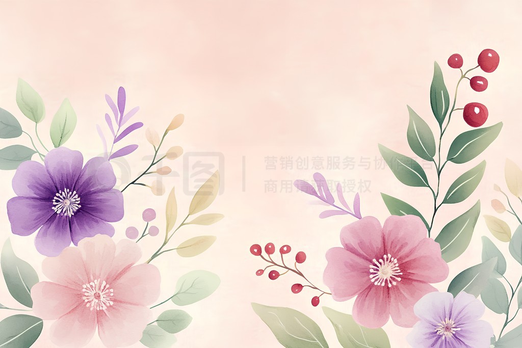 Flower backgroundԼˮʷ绨ҶȻ廭