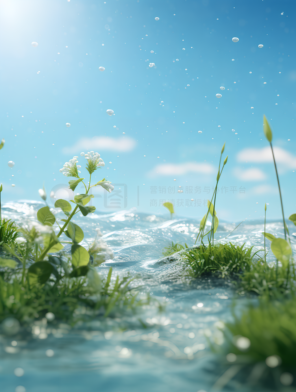 Water and aquatic plants under the blue sky̲Ʒ