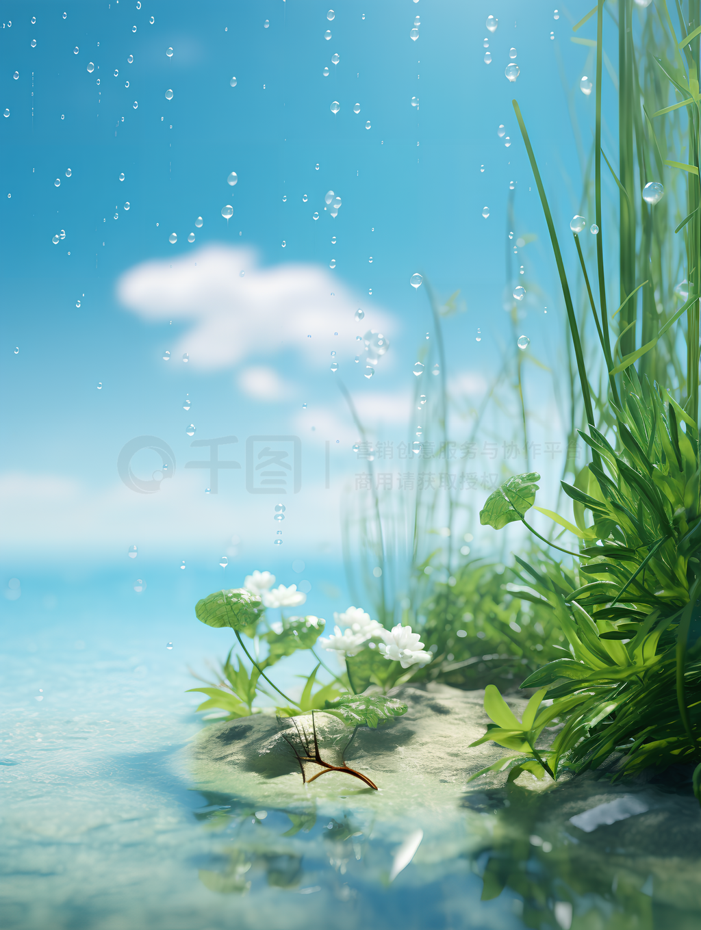 Water and aquatic plants under the blue sky̲Ʒ