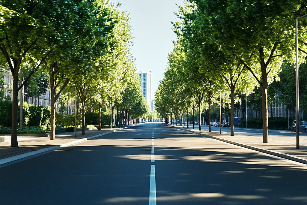 city street under the shade of trees - city ȥåեȤȻȻдʵ··ͷ¥ҵƬ