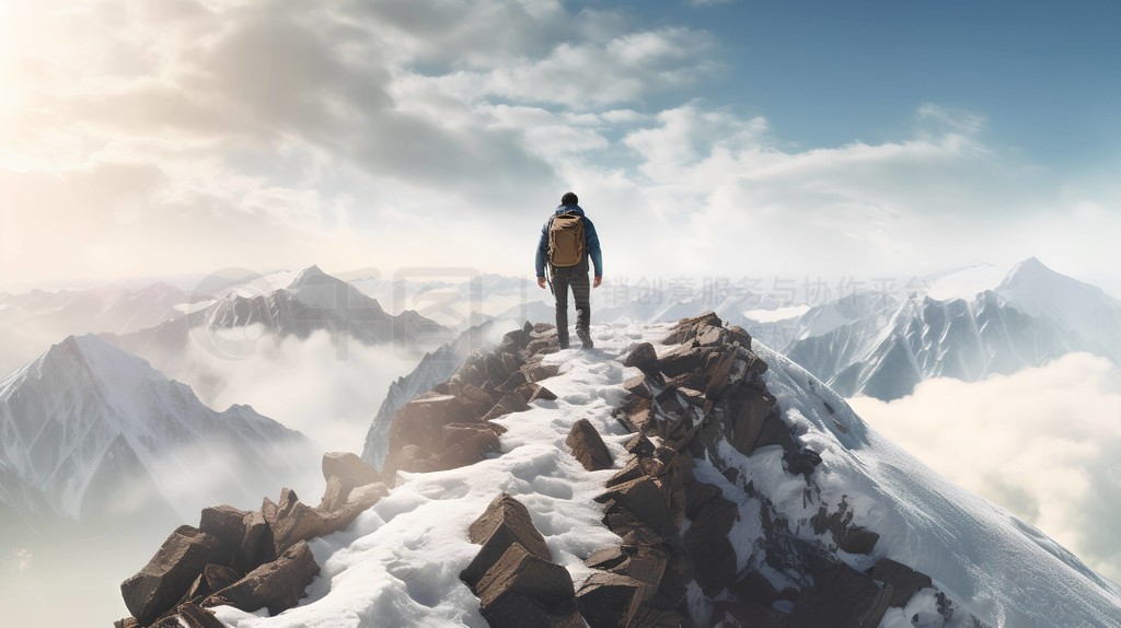 男人登山照高清图片