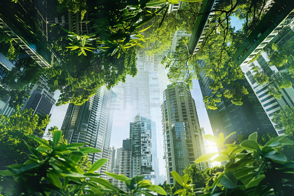 cityscape mixed with green plants, multi layered image - city ȥåեȤȻִԼо۸¥ɫֲ廭