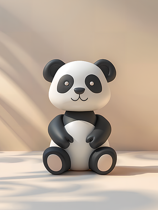 创意可爱熊猫卡通3d元素熊猫和朋友们举行音乐会,演奏欢快的旋律