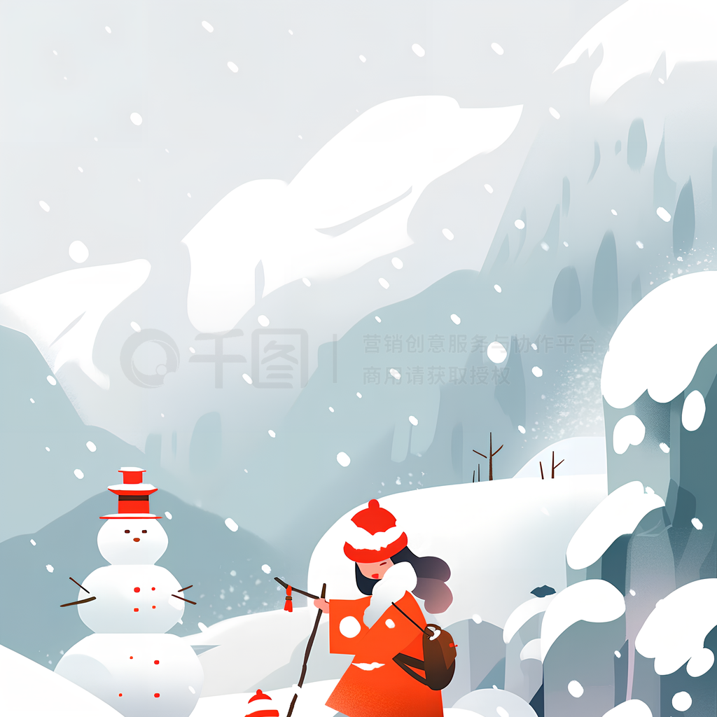 冬天下雪插画插画图片下载-正版图片400069712-摄图网