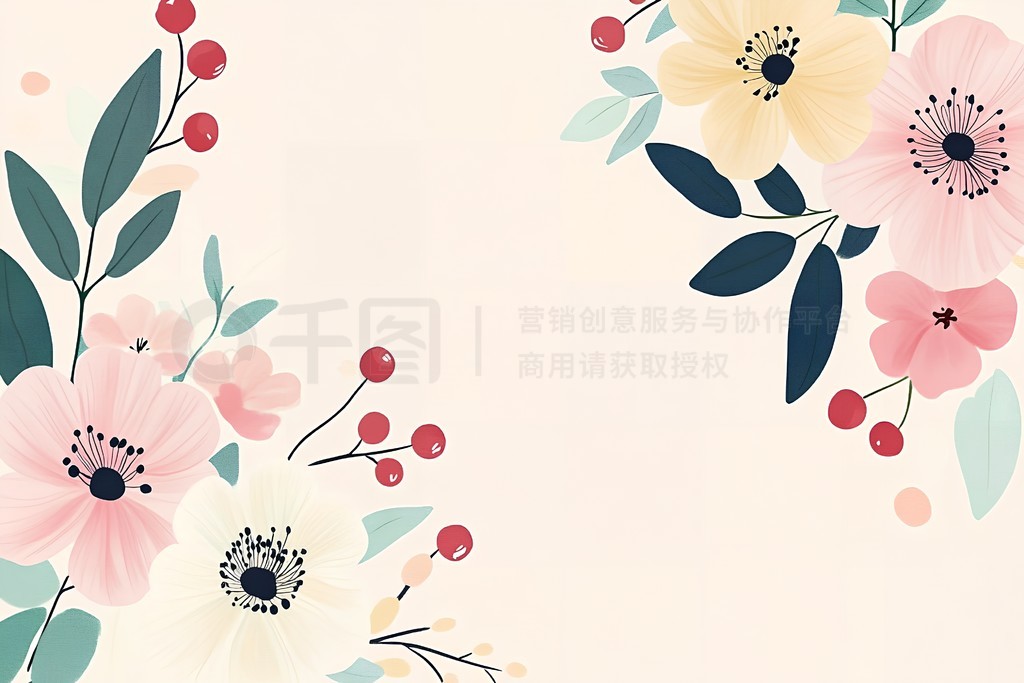 Flower backgroundԼͨɫֲͼ廭