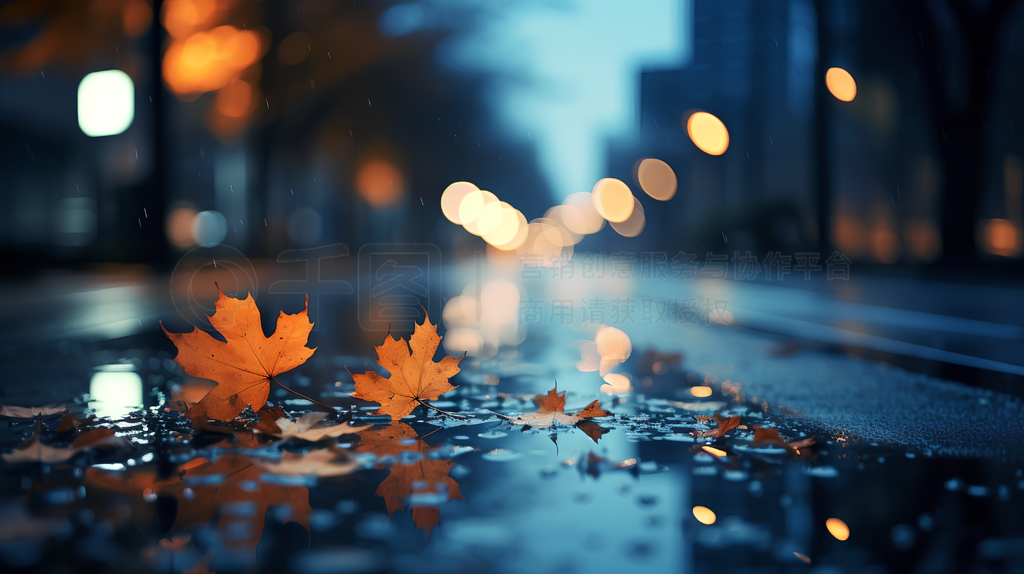 下雨天照片秋天图片