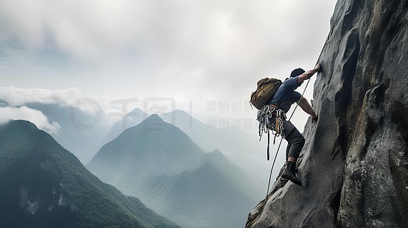 仰望山顶图片