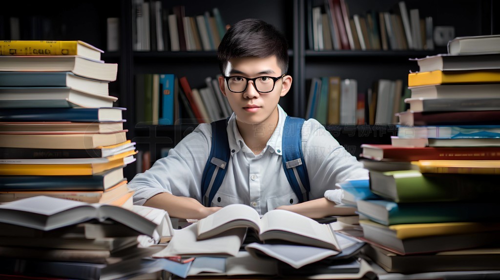 青少年学生学习场景人像摄影