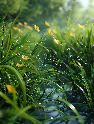 大雨天小草风景图片图片