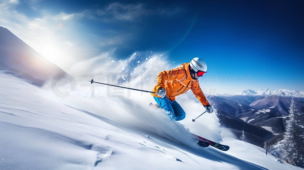 滑雪日常运动场景人像摄影图滑雪者与朋友或家人一起享受滑雪的刺激