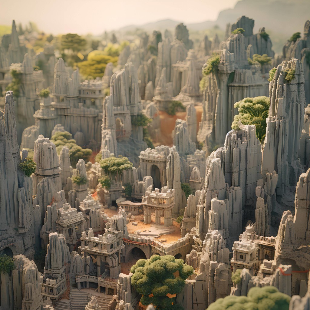 微缩城市建筑旅游地标景点创意图片昆明石林