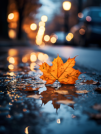 下雨天照片秋天图片