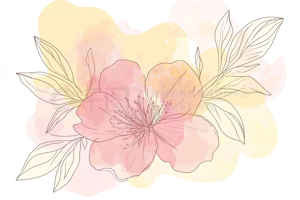 Flower backgroundԼˮʷɫҶӲ廭