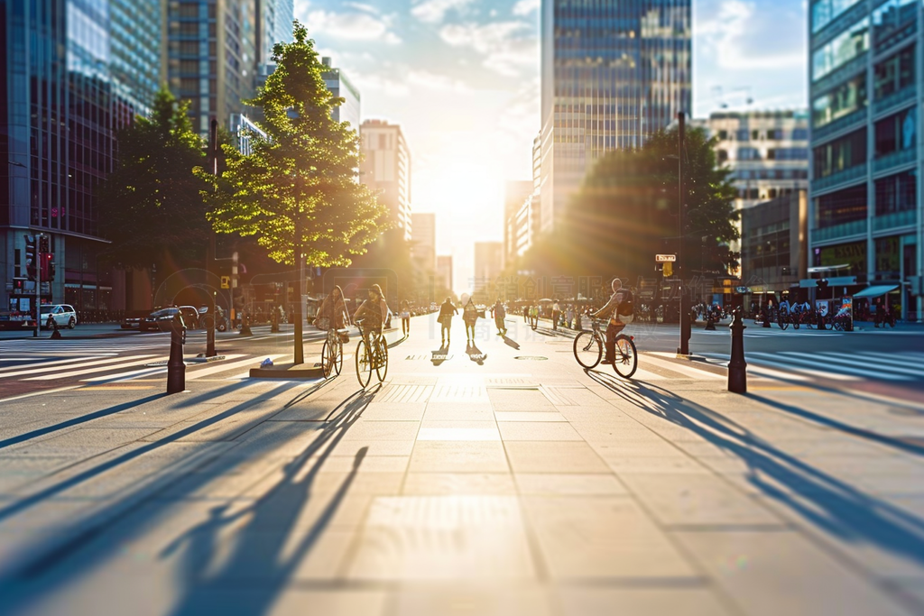 crossing people and bike on boulevard. - city ȥåեȤȻִԼзֵȺҵƬ