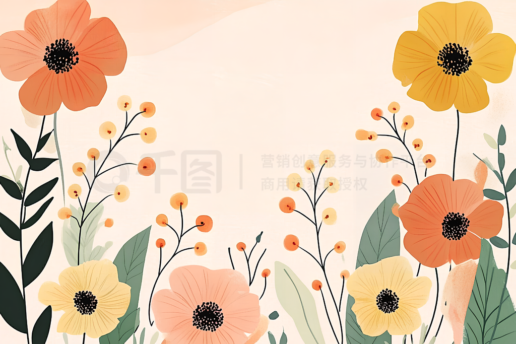 Flower backgroundԼȻ̻Ҷ廭ز