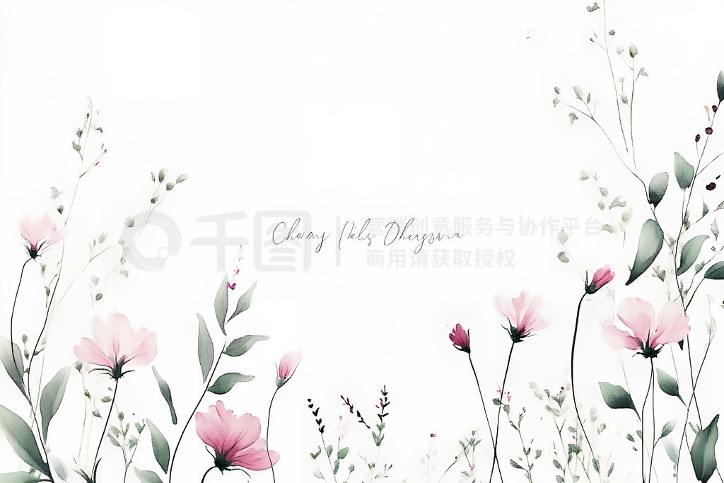 Flower backgroundԼˮʷ絭ۻҶ廭