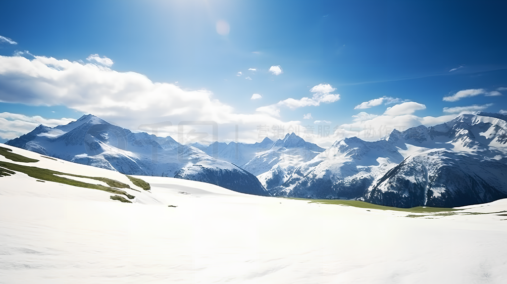 冬天小雪大雪晴山风光自然风景图片