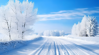 冬天小雪大雪雪地自然风景图片